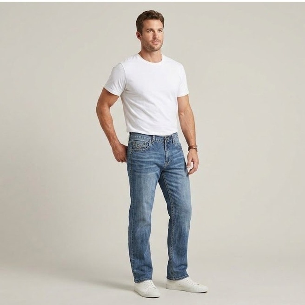 Rock & Roll Cowboy Double Barrel Jeans Men's 33x32‎  Relaxed Straight Leg Denim